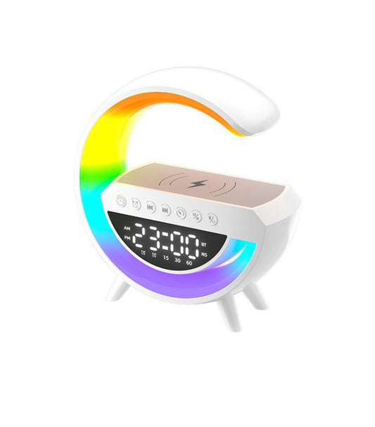 LAMPARA Y RELOJ DESPERTADOR CON CARGA INALAMBRICA PARA CELULAR Y AIRPODS