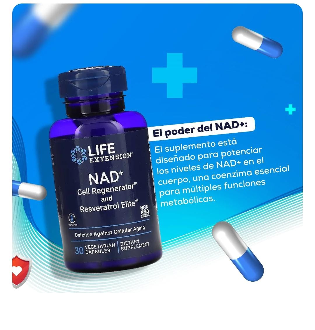 SUPLEMENTO OPTIMIZADO NAD+ Y RESVERATROL
